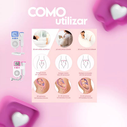 Monitor doppler Escucha los latidos de tu bebe desde la comodidad de tu casa.